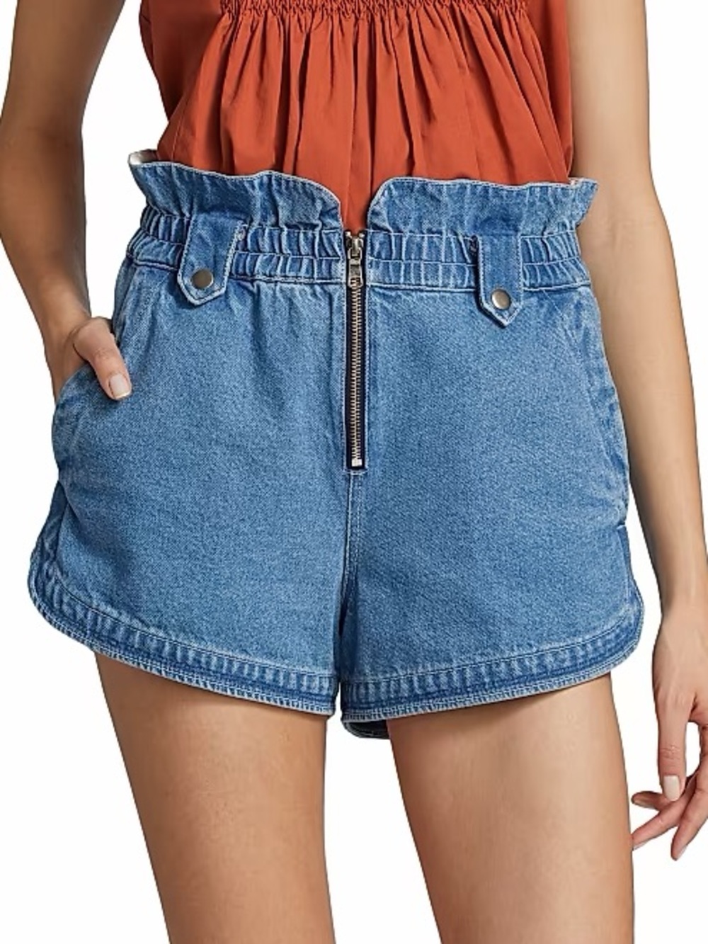 Sea Alyssa Paperbag Denim Shorts 8 - Picture 1 of 16